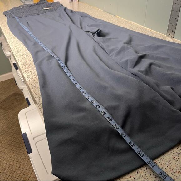 NWT Adrianna Papell One Shoulder Lace Crepe Gown Dusty Blue Women’s Size 8 - Picture 10 of 11